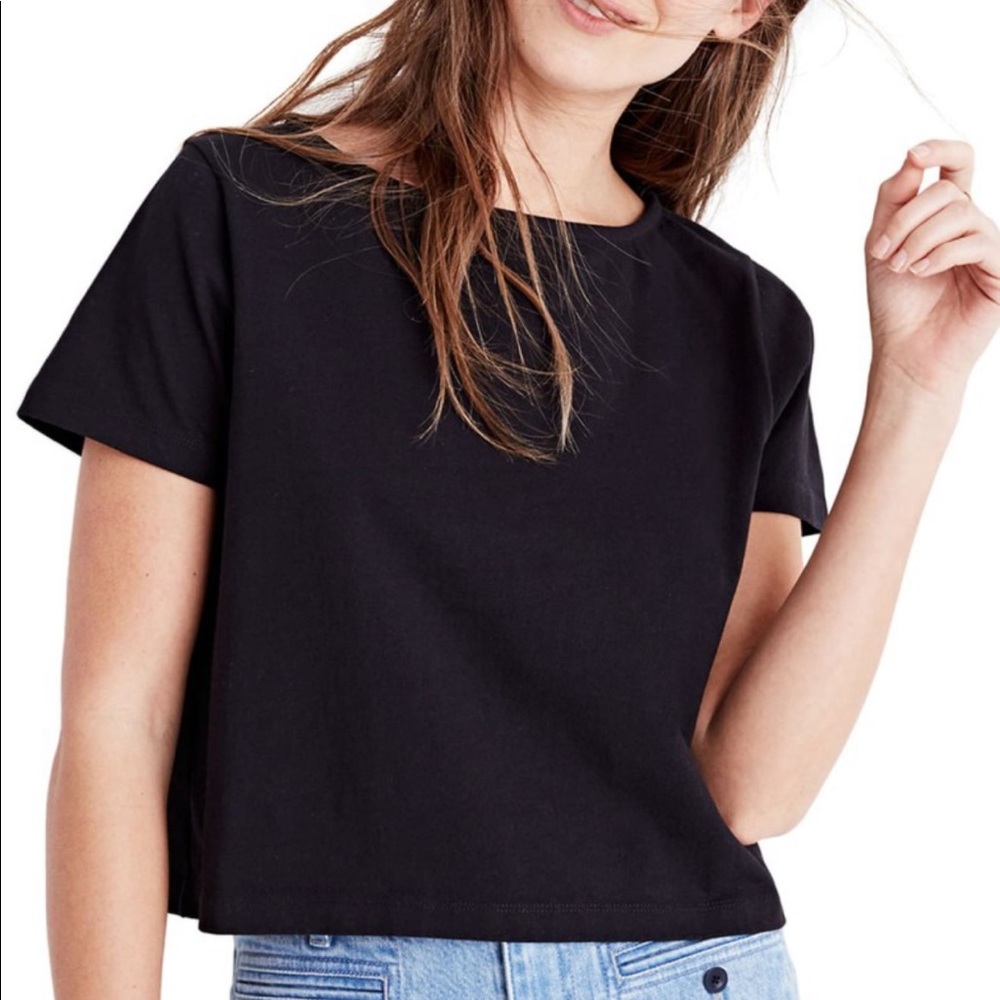 Madewell Black Crop Tshirt